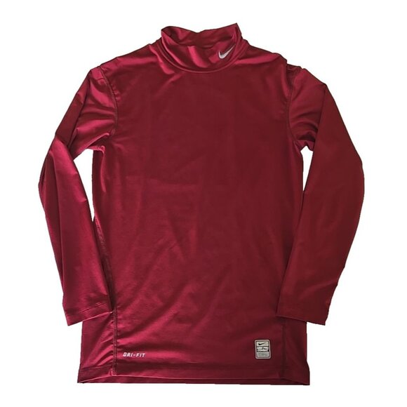 Nike Pro Combat Dri-FIT Compression Shirt Burgundy Red Long Sleeve Base Layer XL - Picture 1 of 13